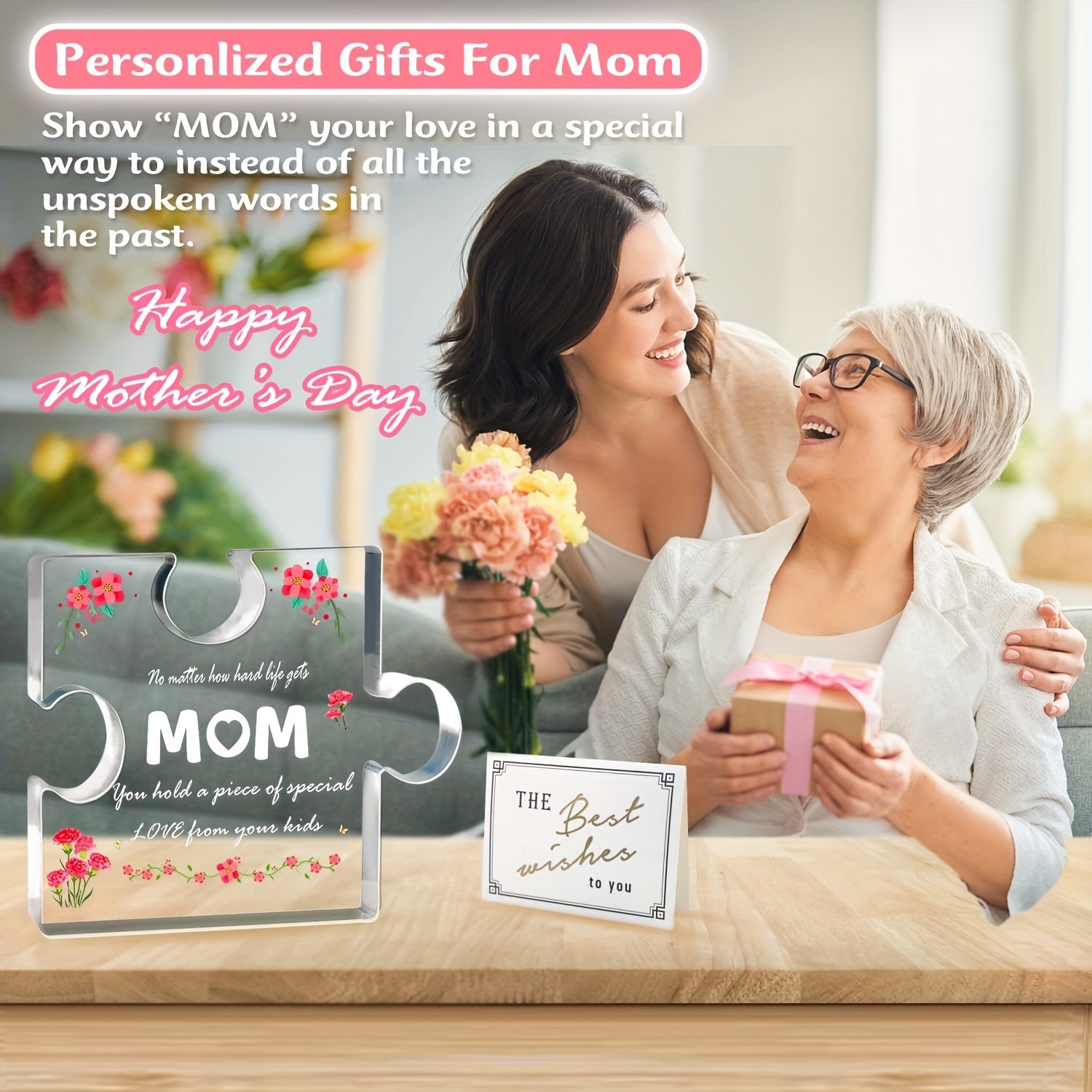 Acrylic Puzzle Plaque Mom Gifts For Mother Birthday Thank - Temu