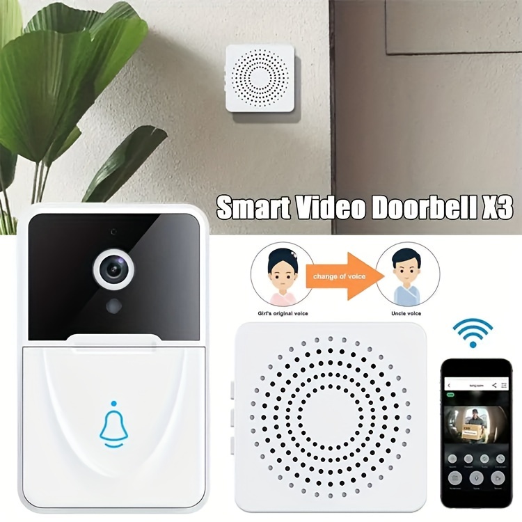 Timbre Inalámbrico X3 con Cámara y WiFi - Intercom Smart Home Security