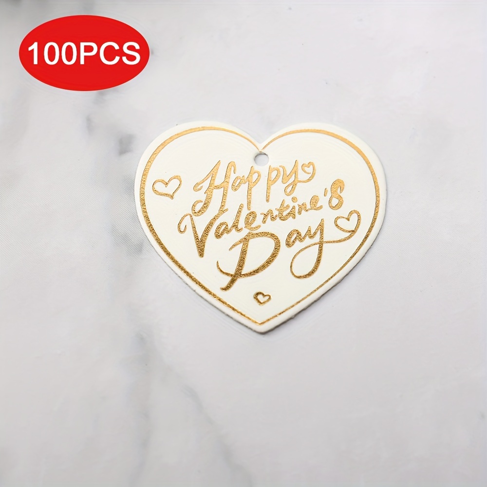 Love Heart Bronzing Happy Valentine's Day Hanging Tag Party - Temu
