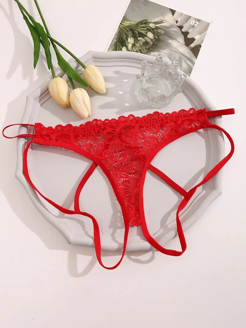 Women's Sexy Underwear Sheer Lingerie Open Back Briefs Lace Panties  Knickers New
