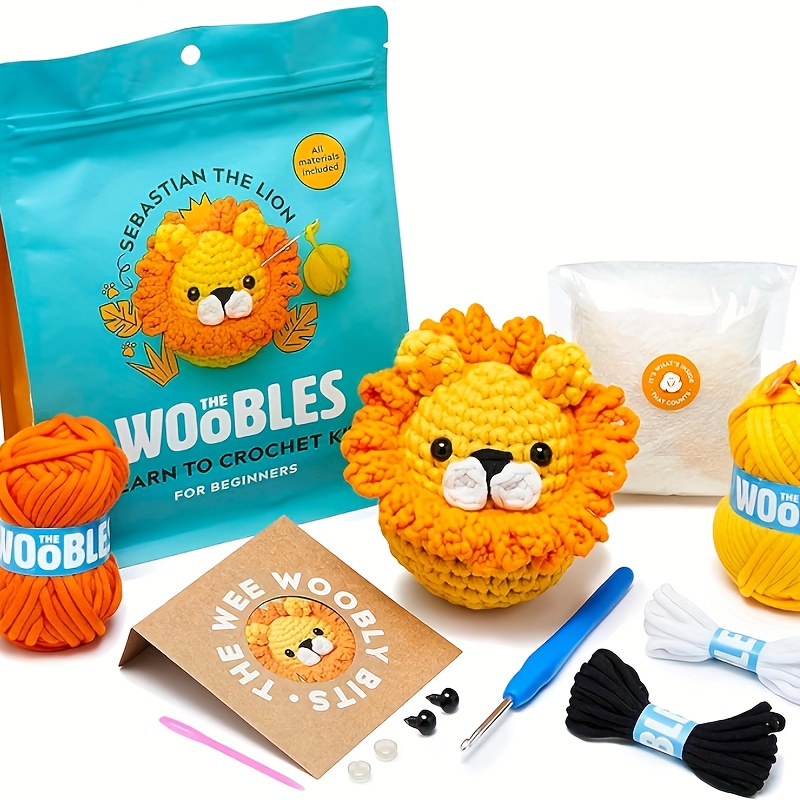 Woobles Crochet Kit For Beginners Crochet Stuffed Animal Kit Knitting Kit  With Easy Peasy Yarn Beginner Animal DIY Animal Crafts - AliExpress