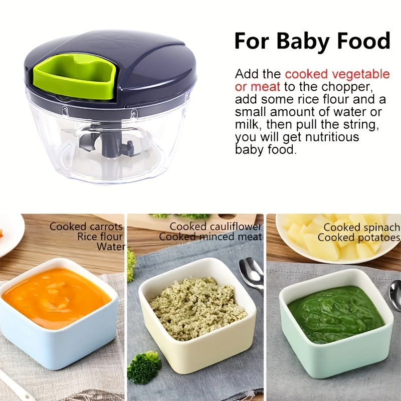 900ml Easy Use Food Processor Manual Pull String Food Vegetable Chopper,Fruits  Nuts Onions Hand Pull Mincer