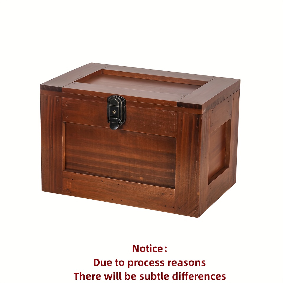 Tighall Caja de madera antigua con tapa con bisagras y cerradura, caja de  almacenamiento rectangular de madera decorativa para manualidades