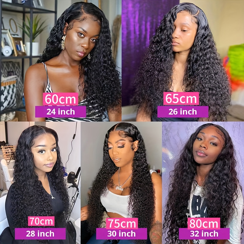 30Inch Deep Curly 13x6 Lace Closure Wig Human Hair Wigs For Women Water  Wave Wig