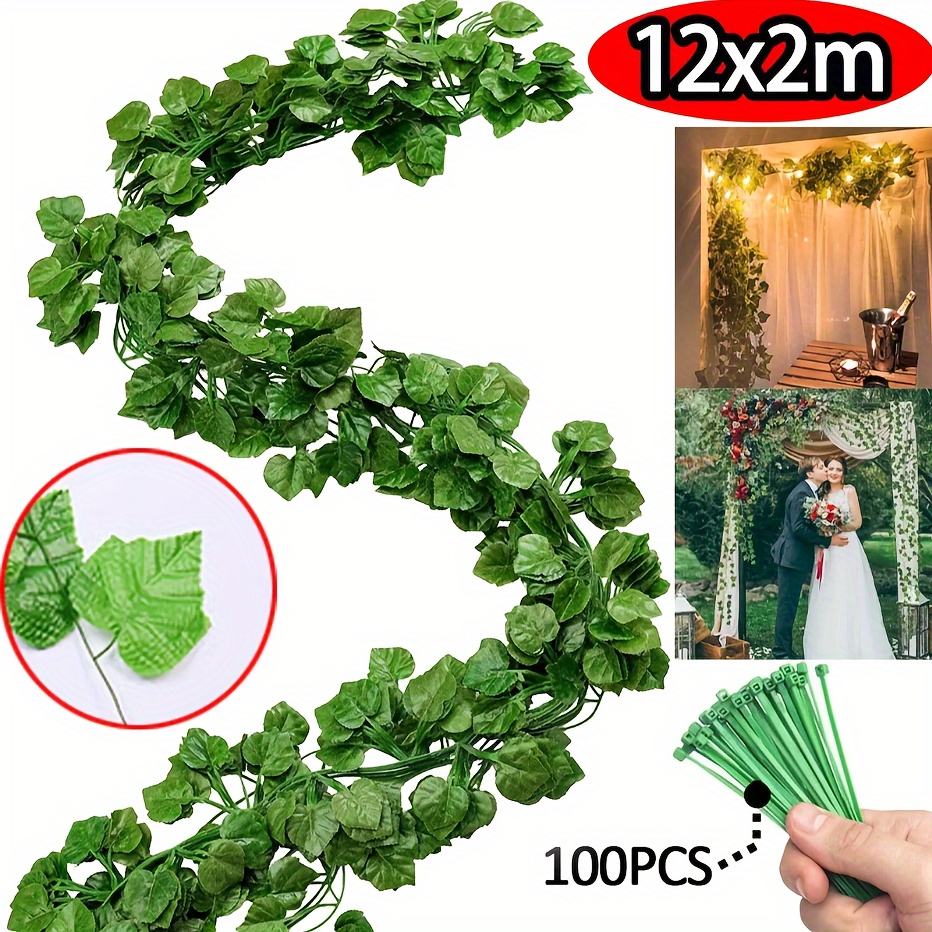 6 Strands 42Ft Fake Vines for Bedroom with Fake Leaves, Hanging Artificial