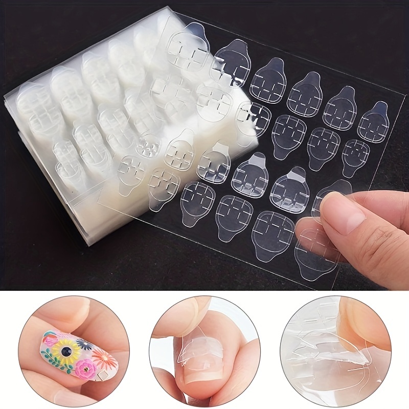 

240pcs/10 Sheets, Breathable Jelly Double Sided Adhesive Tabs Nail Glue Sticker False Nail Tips For Manicure