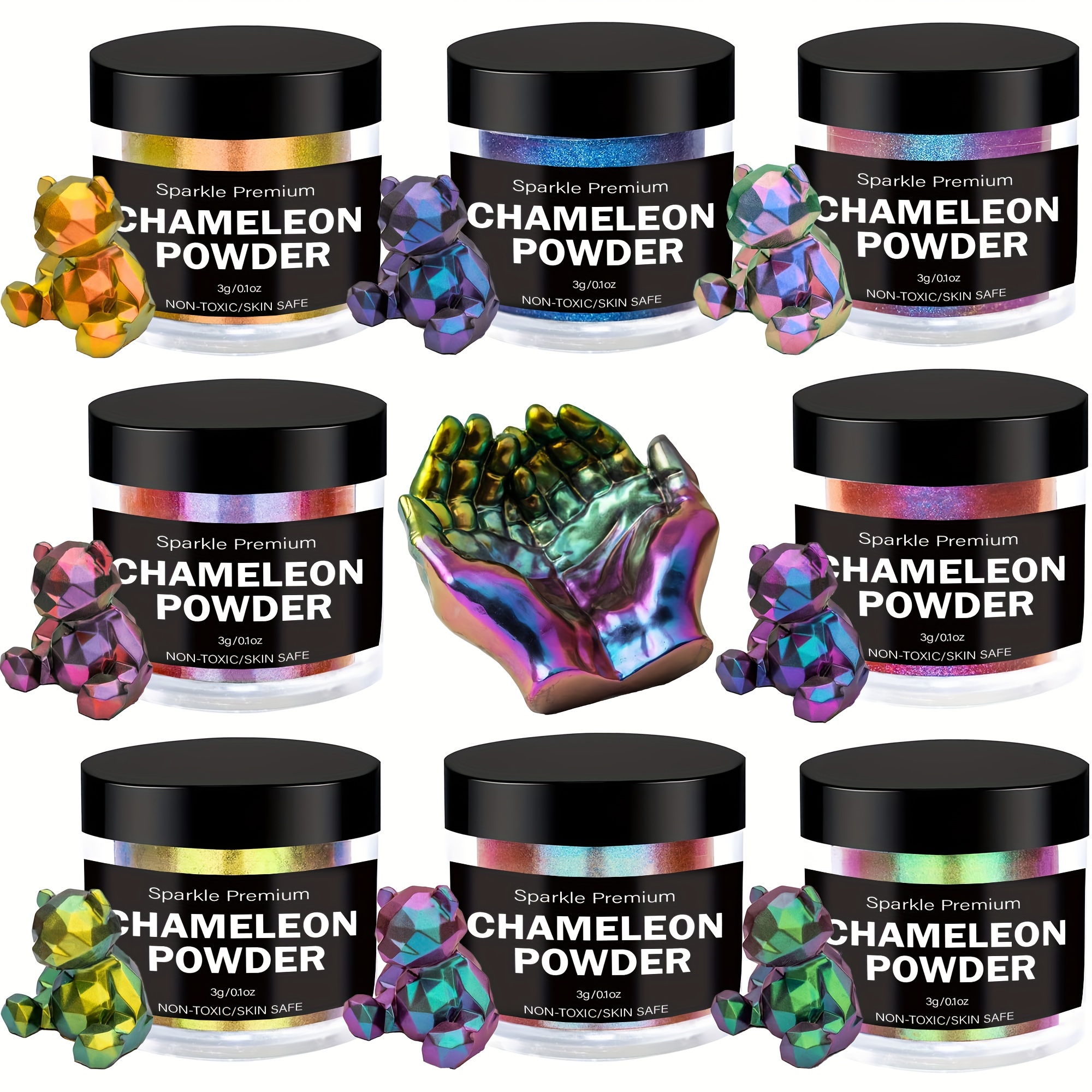 Chameleon Mica Powder Metallic 8 Color Shift Pigment Powder - Temu
