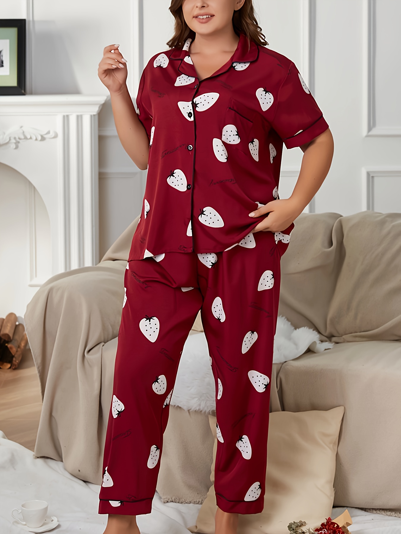 Plus Size Christmas Western Style Lounge Set Women's Plus - Temu