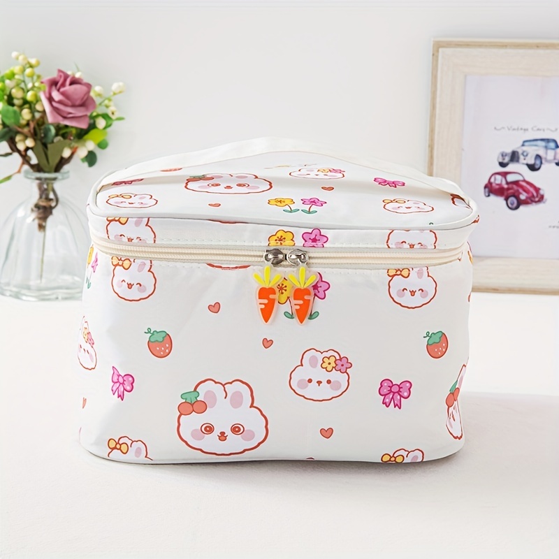 Cartoon Cute Toiletry Bag For Women, Travel Portable Makeup Pouch With  Handle, Adorable Roomy Cosmetic Accessories Organizer For Girls