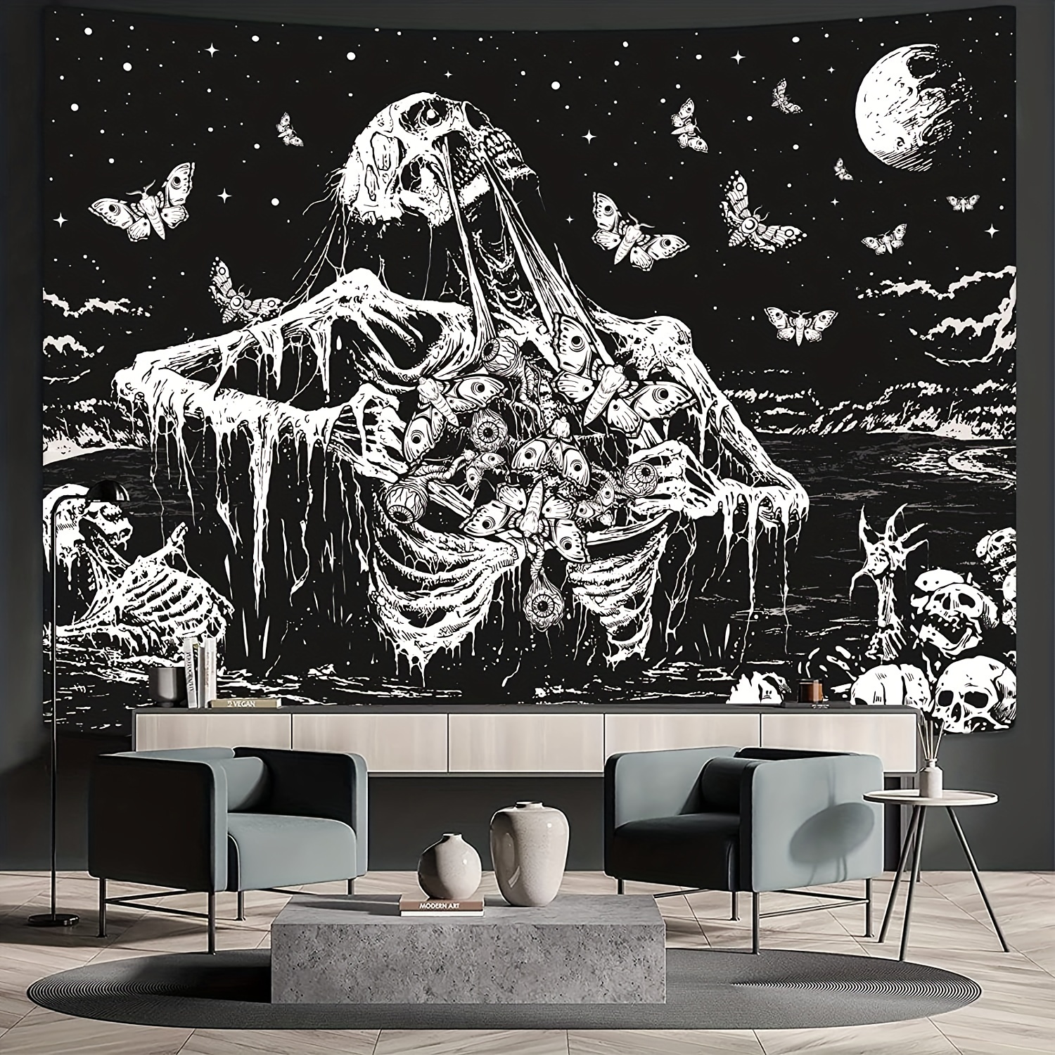 Black And White Wall Tapestry Wall Cloth Bedroom Decoration