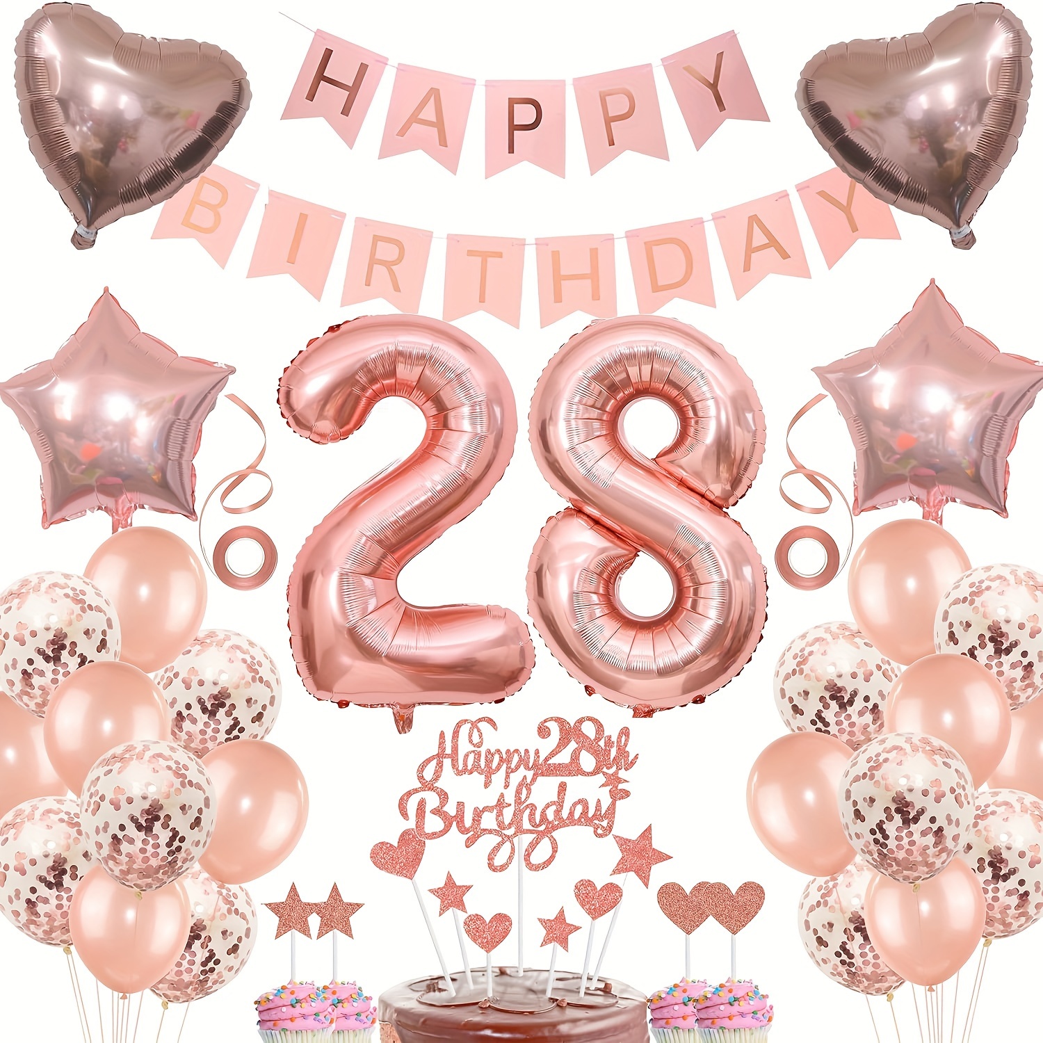 30 Pcs Happy 12nd Birthday Latex Balloons Princess Balloons Pink Balloons  for Girl 12 Years Old Birthday Party Decorations