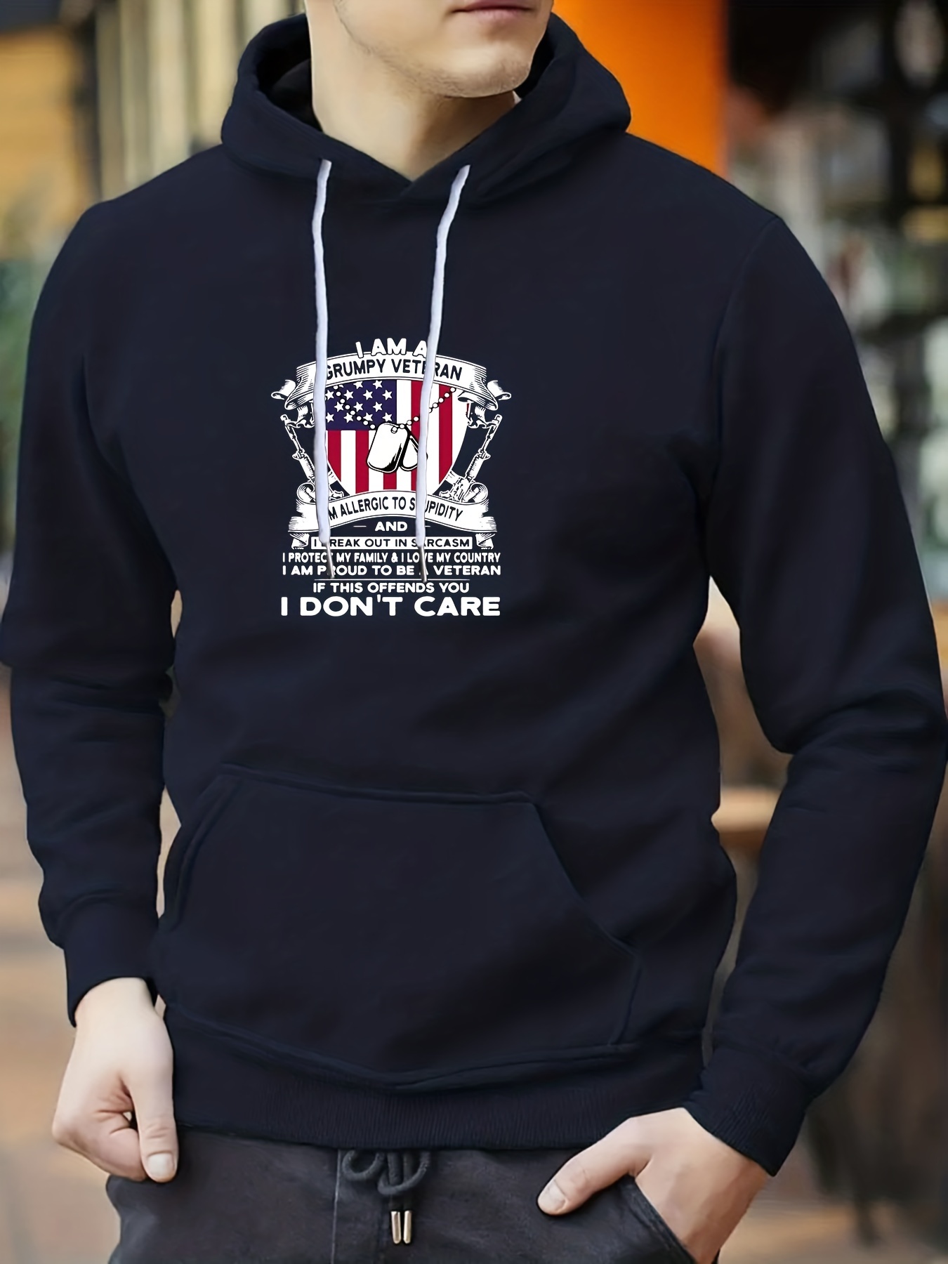 retro pattern print hoodie cool hoodies men men's casual Temu