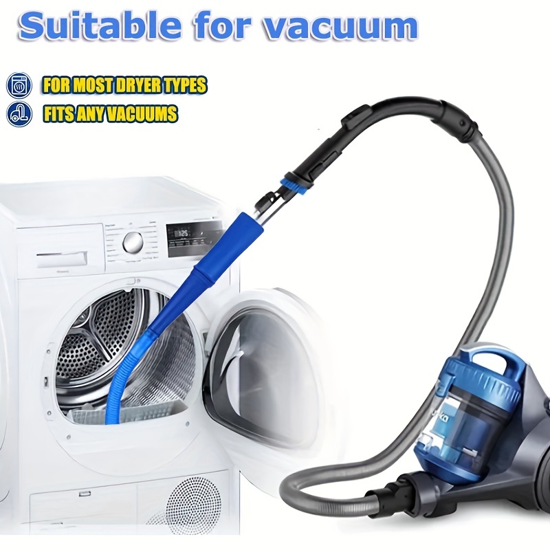 Vacuum Attachment for Dryer Vent, Crevice Cleaning Tool for Clothes Dryer  with Lint Trap Brush and Flexible Hose. Duct Cleaner Kit. Designed by Dryer