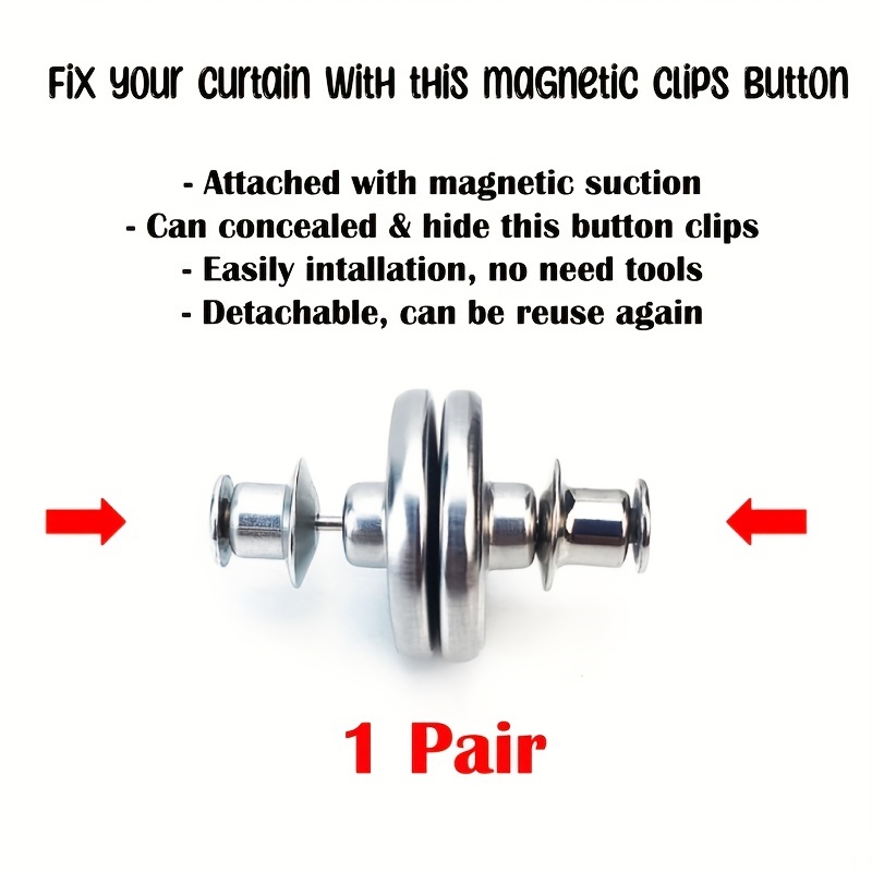5Pairs Curtain Magnets Closure with Tack Curtain Weights Magnets Button  Curtain 711181568899