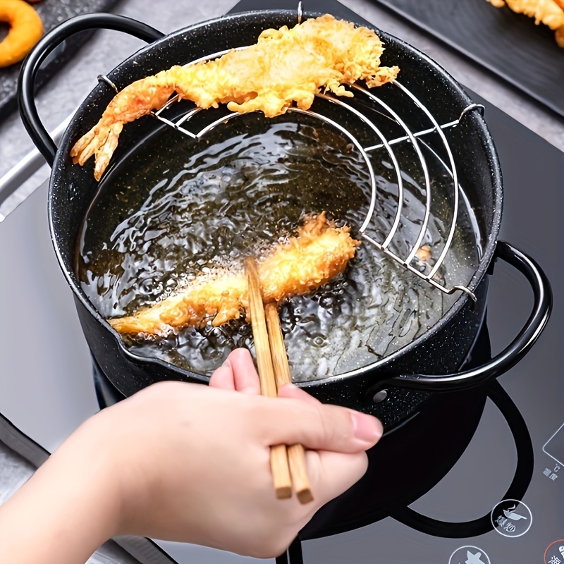 Compre Panela de cozinha para fritar, com termômetro e tampa, panelas de  aço inoxidável, fritadeira japonesa tempura, panela de frango frito,  ferramentas de cozinha