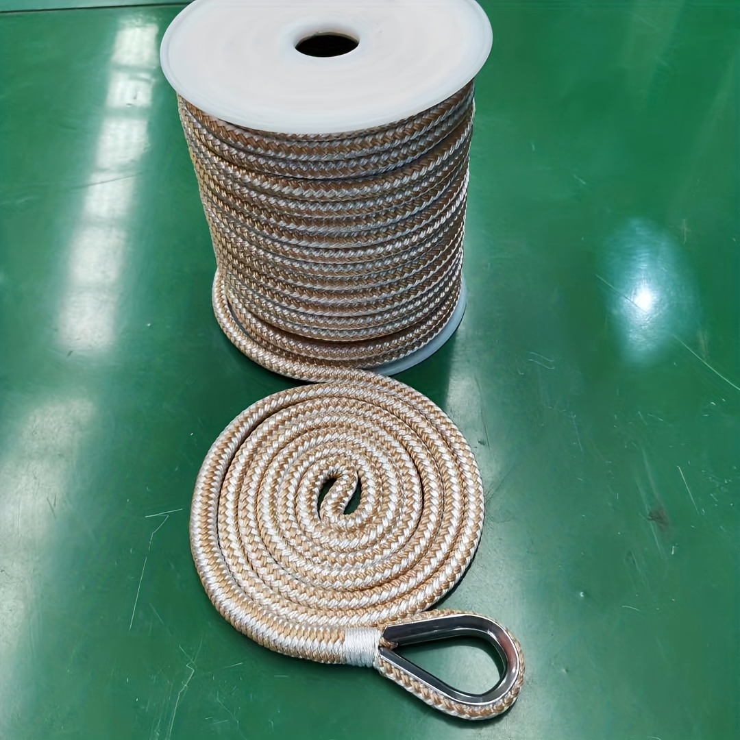 

1 Roll, Double Braided Nylon Anchor Line, 3/8 Inch * 100 Ft, With 316 Thimble, 4150 Lb Breaking Strength