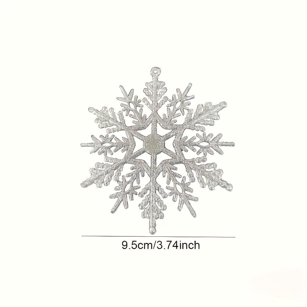 Christmas Snowflake Ornaments Plastic Glitter Snow Flakes - Temu
