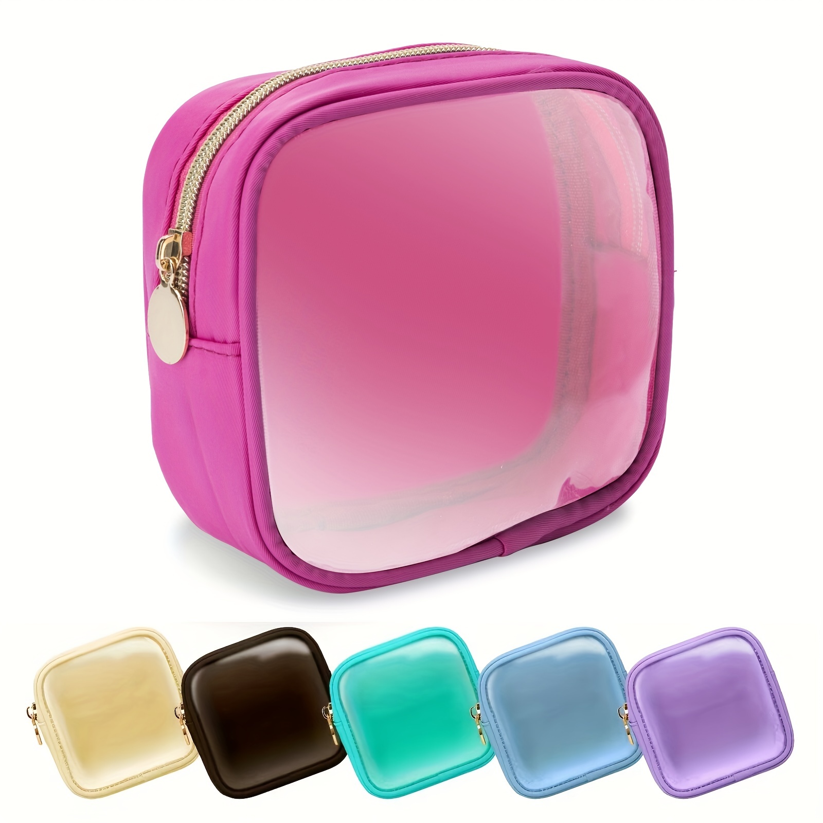 relavel Small Pink Portable Travel Makeup Bag