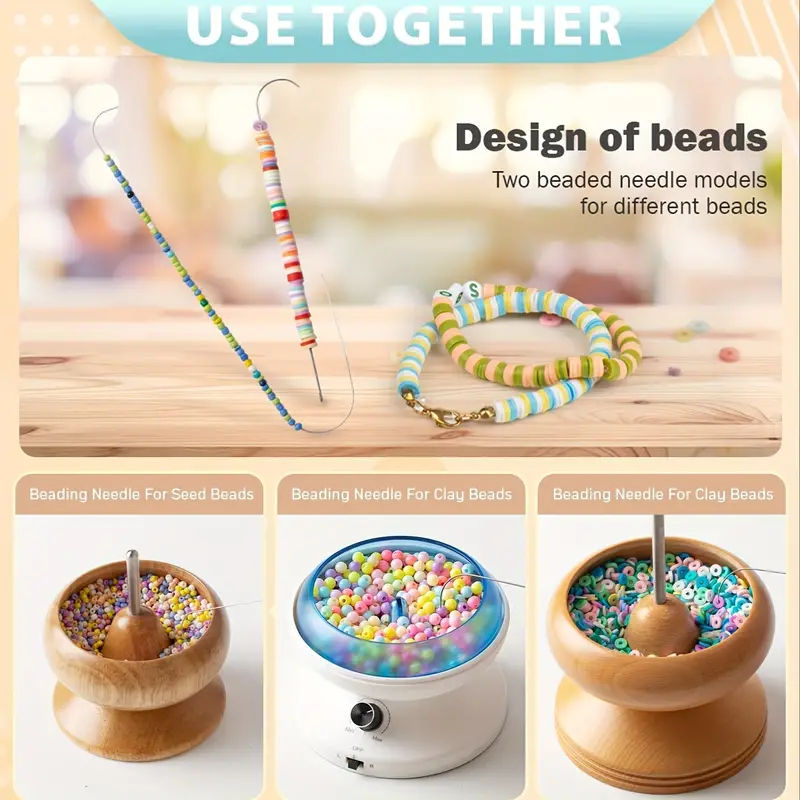 Shop LC Seed Bead Spinner with Big Eye Beading Needle, Clay Bead Spinner  Kit Waist Beads Kit for Jewelry Making Bracelet Maker Stringing Teak Wood  Crafting Gifts - Yahoo Shopping