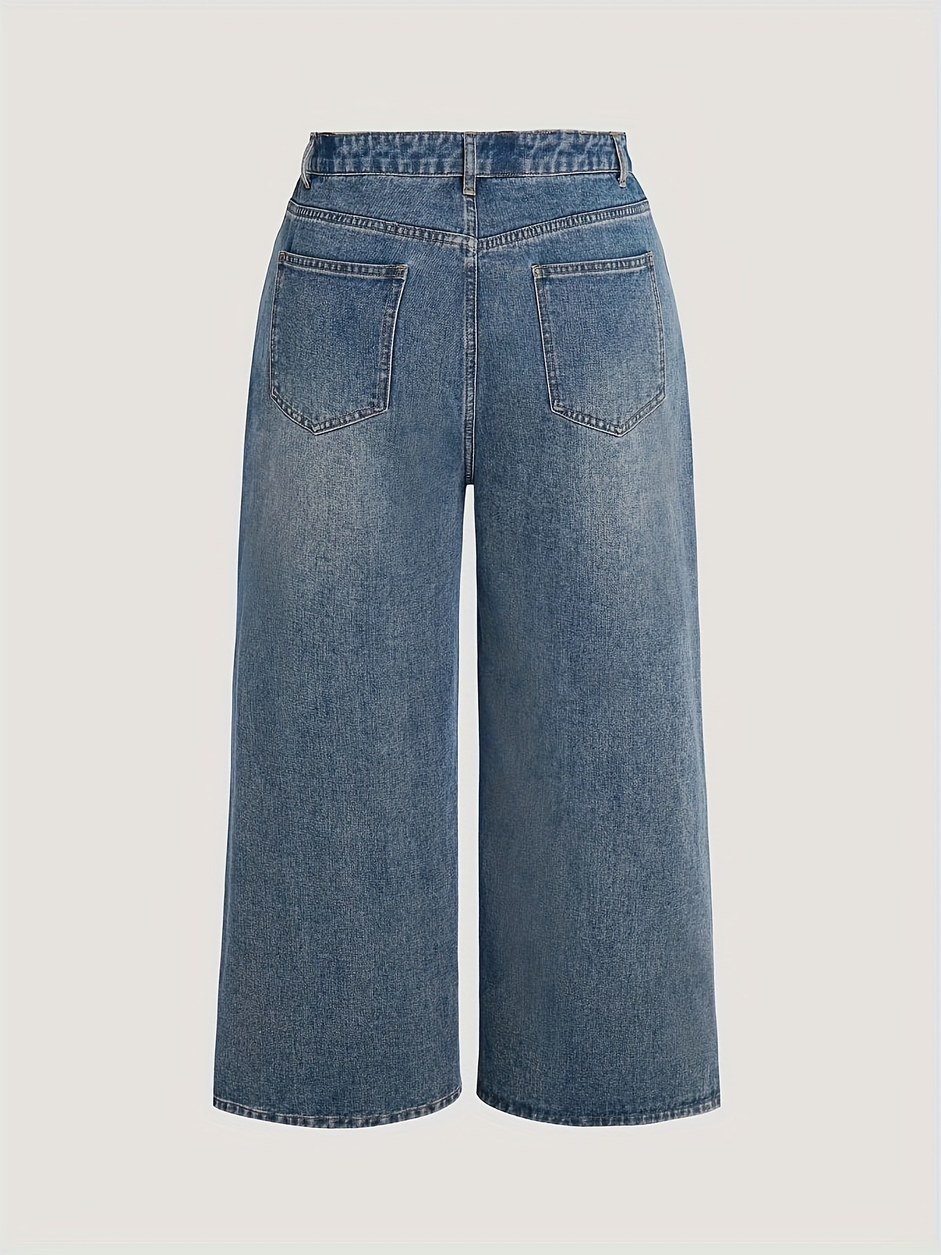 Plus Size Y2k Jeans Women's Plus Star Print Button Fly - Temu Canada