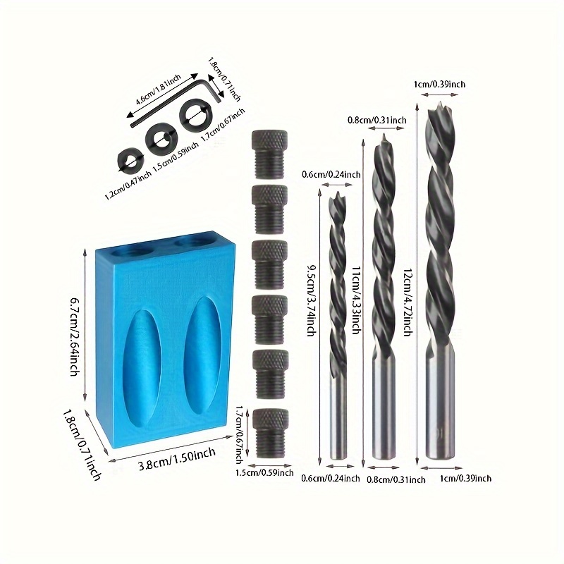 Mini kit de gabarit de trou de poche outil de joint de menuiserie ensemble  de forets localisateur de perforateur