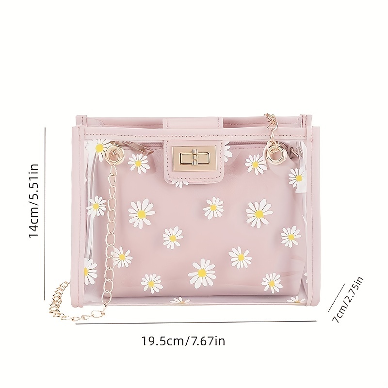 Daisy floral 2024 clear crossbody bag