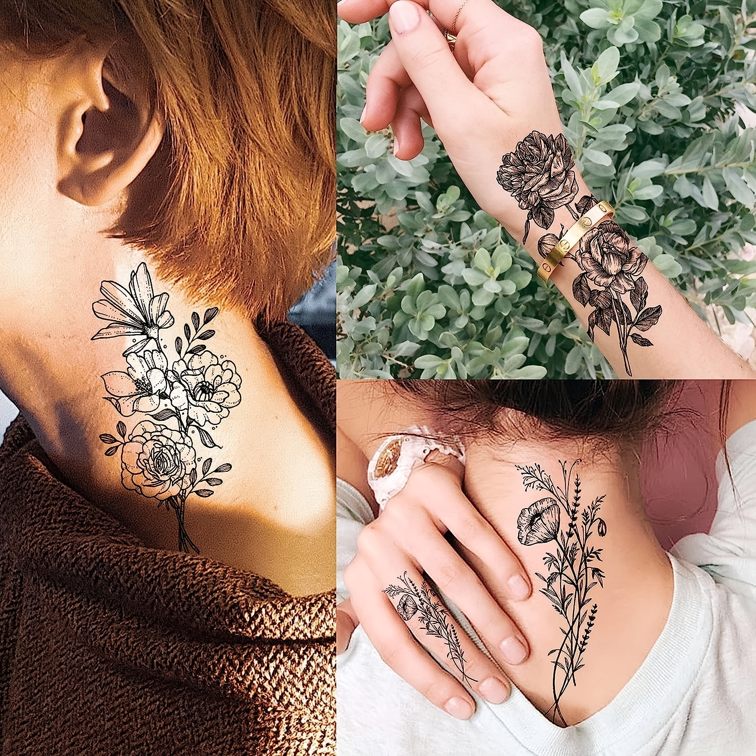 16 Tatuagens Pé Mão Temporárias Pra Mulheres Adulto Menina