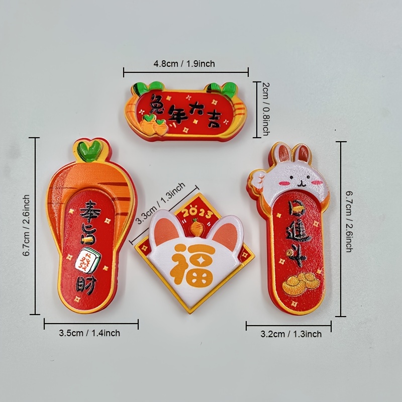 Chinese New Year Refrigerator Sticker Resin Magnetic Suction - Temu