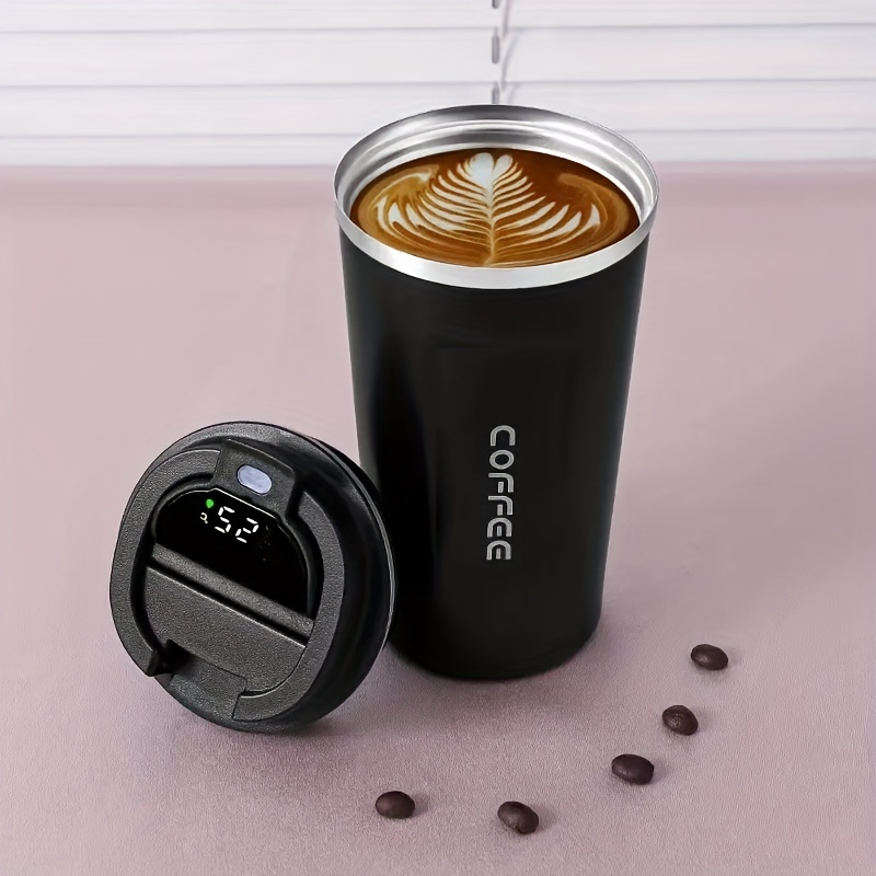 1pc 304 Stainless Steel Coffee Mug with Temperature Display - Vacuum  Insulated for Hot and Cold Beverages - Portable and Durable Travel Mug -  13oz/17oz Sizes Available