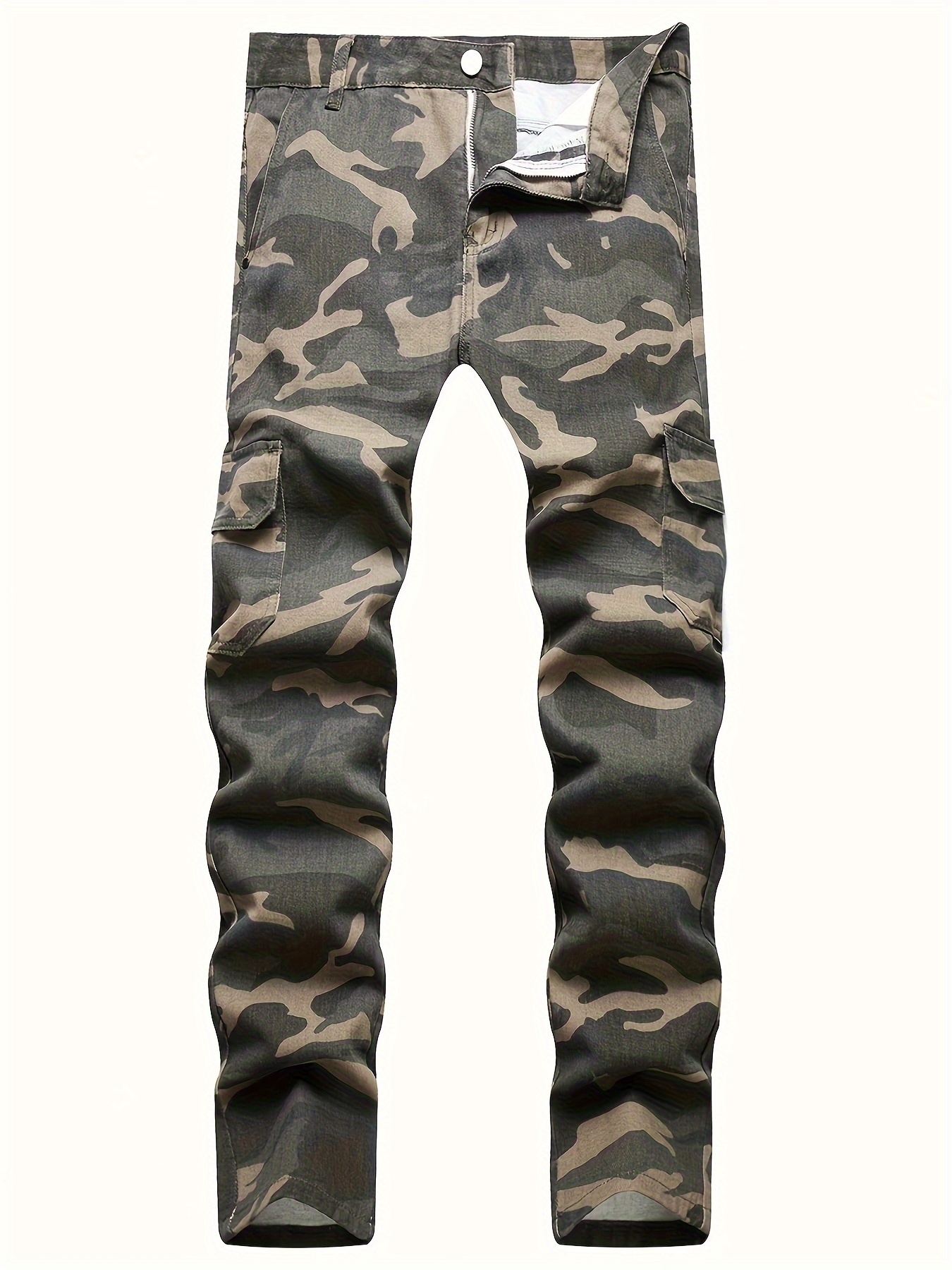 Peto De Camuflaje, Pantalones De Mezclilla Con Tirantes Ajustados Y  Elásticos De Estilo Callejero Casual Para Hombre Para Primavera Y Otoño