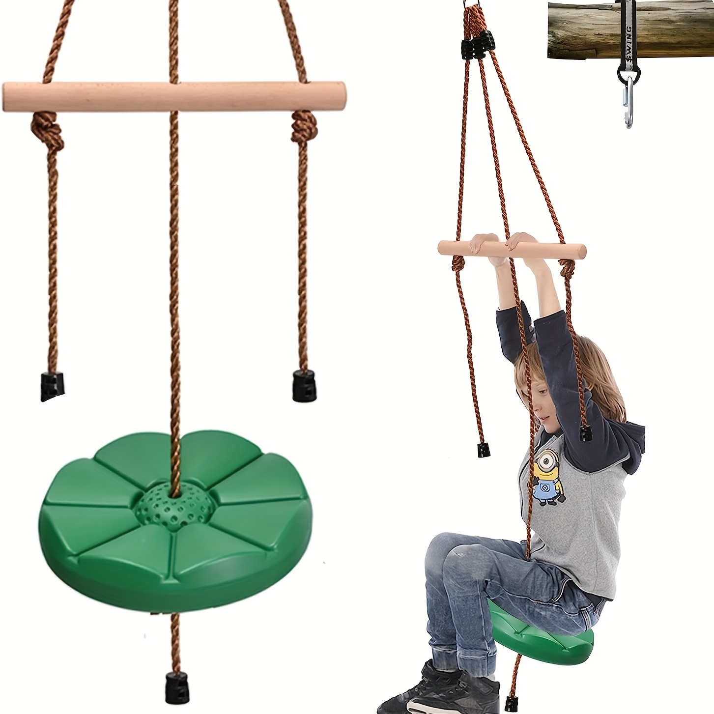 Hi-Na Asiento de columpio de árbol para niños, asiento de columpio de  cuerda, columpio interior para niños, asiento de columpio al aire libre,  patio