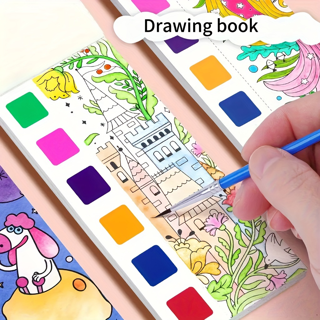 Paint With Water Books Watercolor Coloring Books mess - Temu