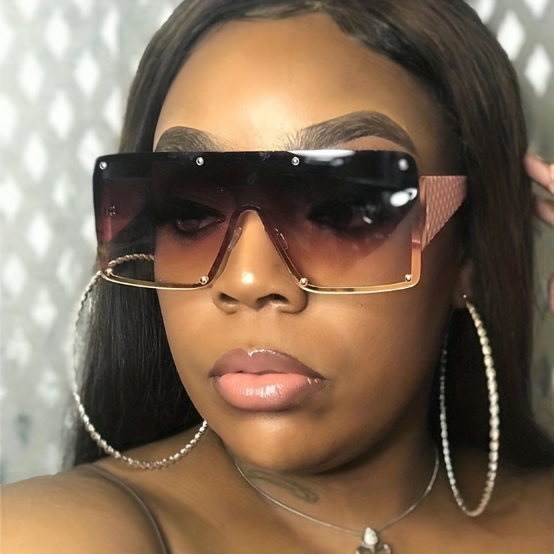 Y2K Gradient UV400 One Piece Sunglasses with Rivets