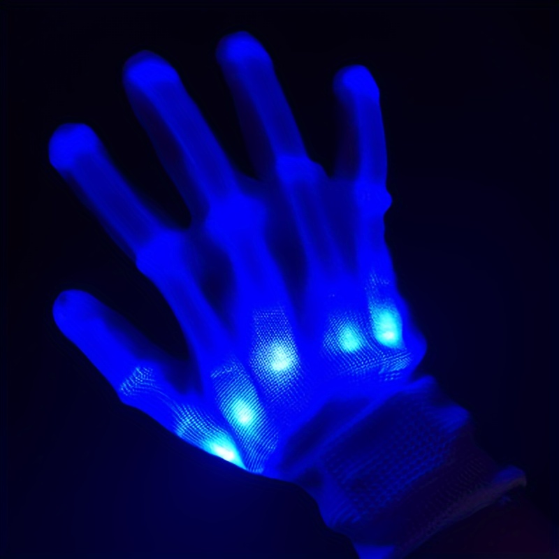 Guantes LED, guantes con luz LED, guantes de esqueleto con luz LED, guantes  de mano multicolor intermitentes LDE