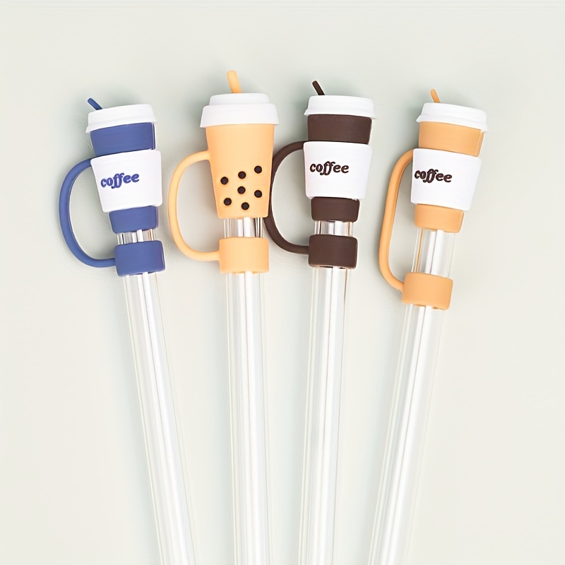 4Pcs Straw Cover Cap for stanley Cup Reusable Silicone Straw Topper