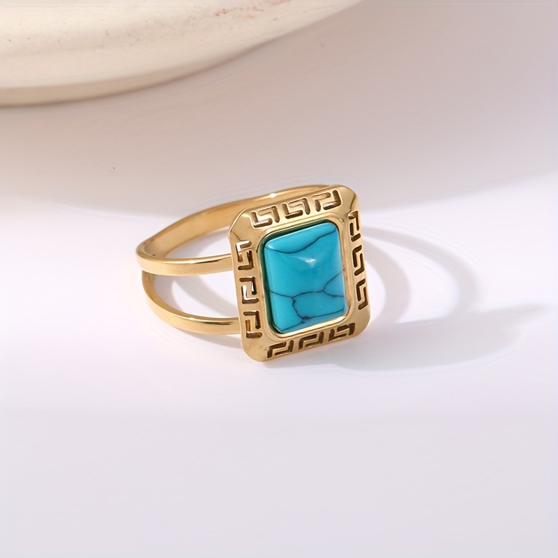 Stylish Stainless Steel Geometric Retro Ring