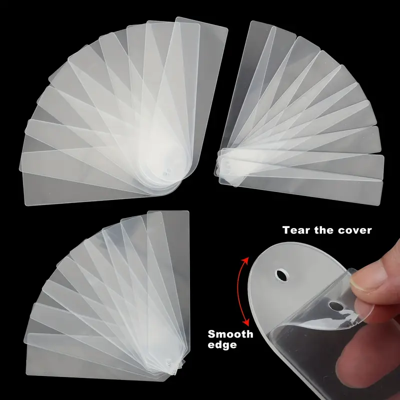 RAHATA Acrylic Bookmarks Blanks Bulk 61pcs Clear Bookmark Plastic Blank 30 Set with Tassels & Twine String for Vinyl DIY Craft (3 Shape of Bookmarks