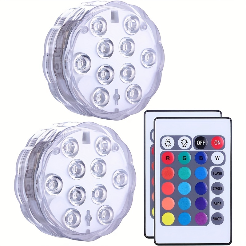 Lumières LED submersibles avec télécommande, lumières de baignoire