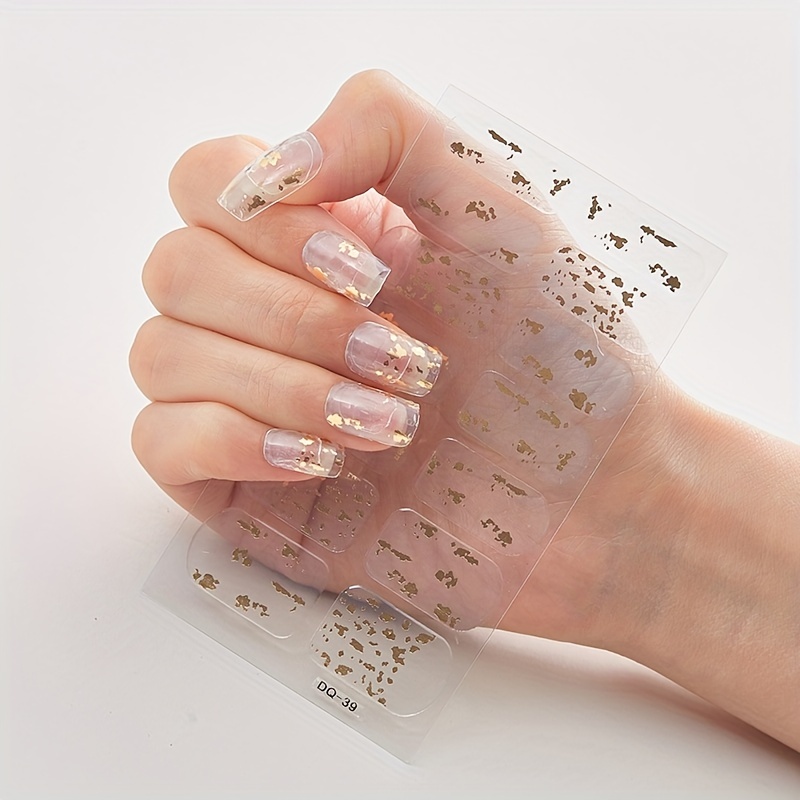 Bronze Nail Polish Stickers Self Adhesive Decal Strips Manicure Kit
