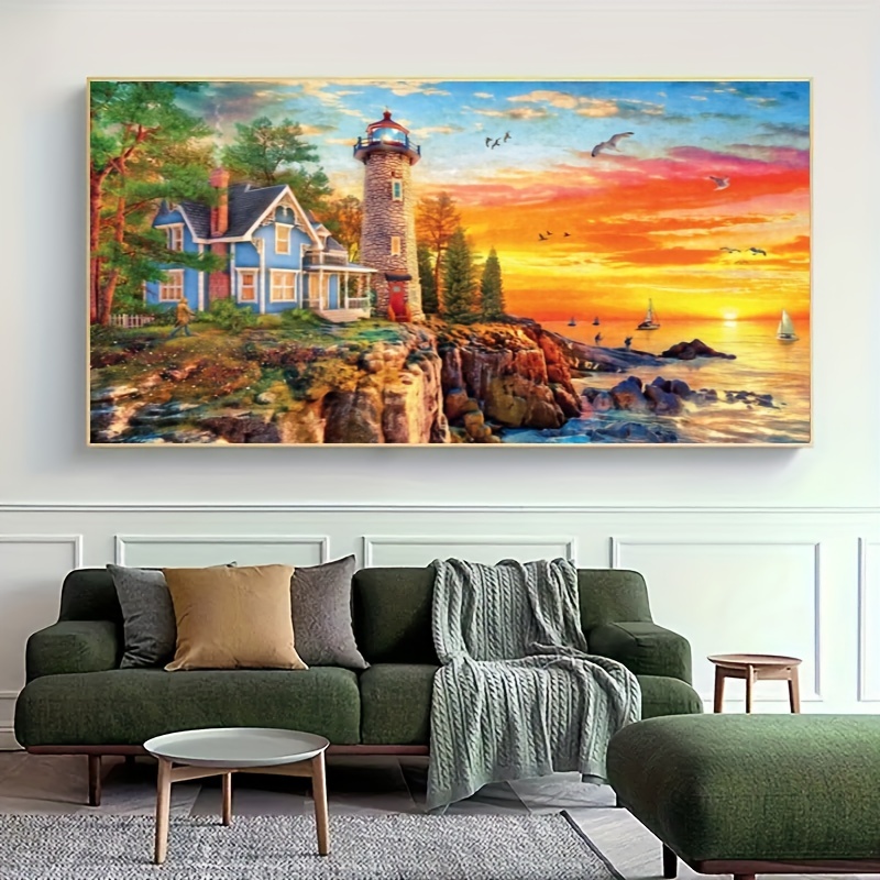Gatyztory Seaside Landscape Painting Kit 60x75cm Canvas Paint By Numbers  With Frame, Hand Painted, Gift Worthy Wall Decor. From Wangyib, $19.08
