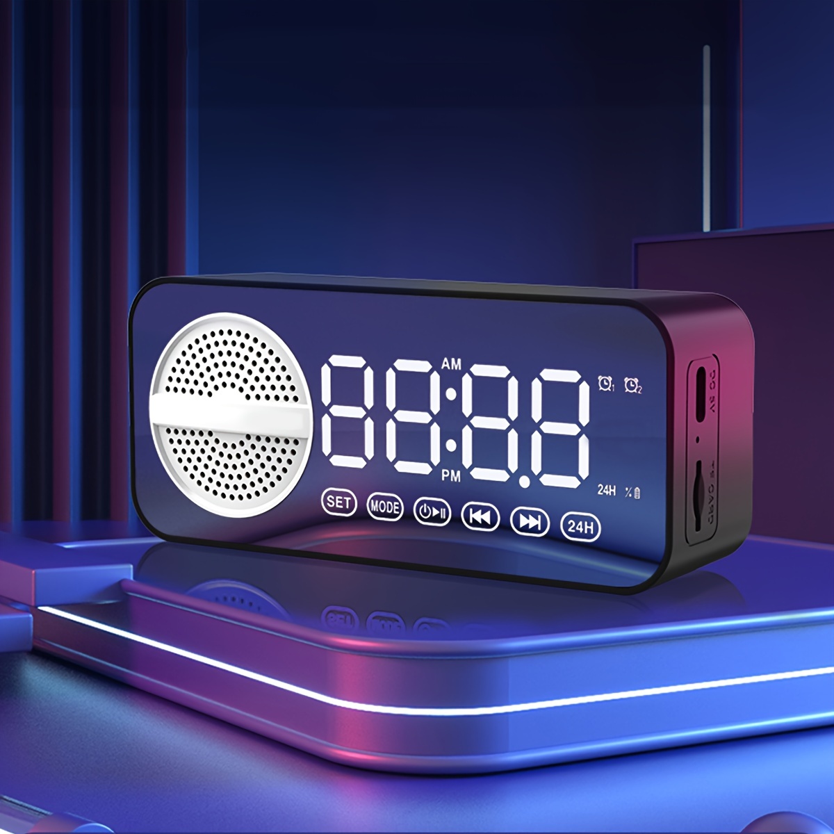 Reloj despertador silencioso con pantalla digital LED, con repetición, luz  nocturna, funciona con pilas, reloj despertador de noche para viajes
