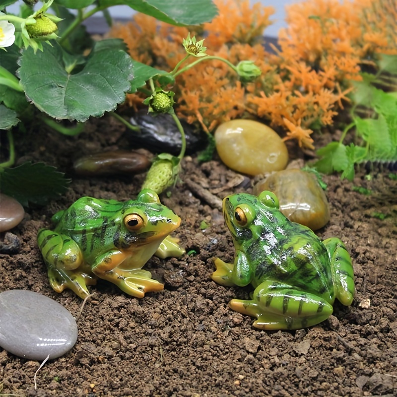 Miniature Fairy Garden Decoration Resin Frog Figurine Back To Back Frogs  Statue Home Decor Accessories for Living Room Desk Gift