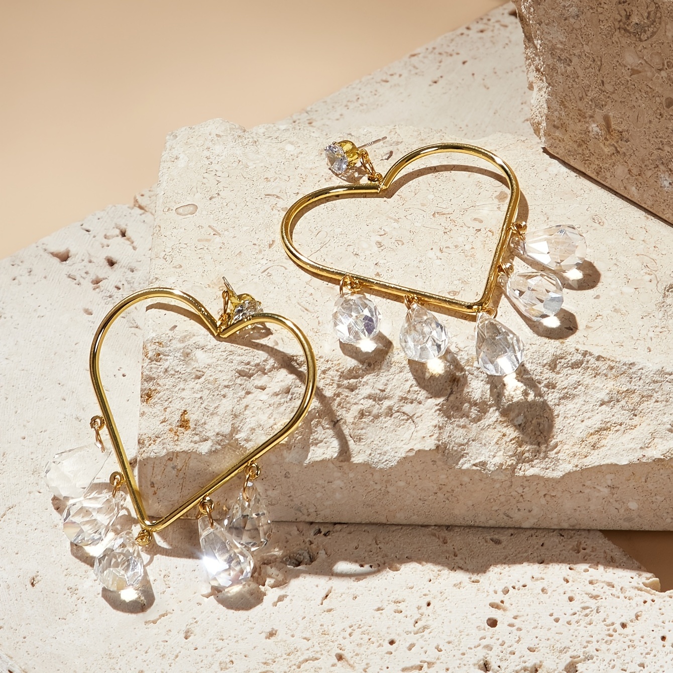 Palmonas Chunky Heart Hoop Earrings 18k Gold Plated  Amazonin Fashion