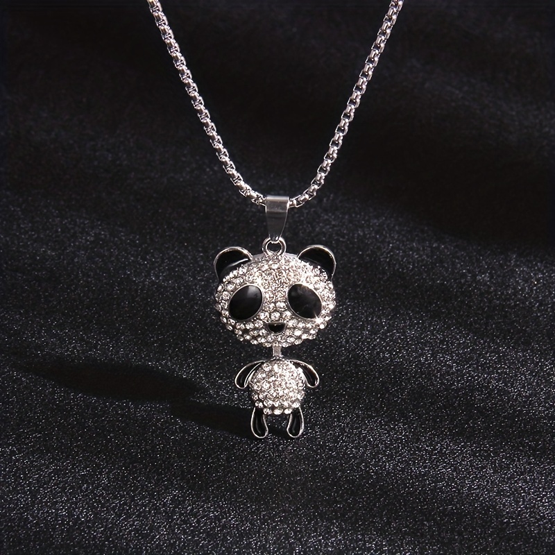 Femme 1 pièce Collier Avec Pendentif Hip hop Luxe En Alliage De Zinc À  Strass panda Pour Homme Pour Vie Quotidienne Pour Décoration Quotidienne