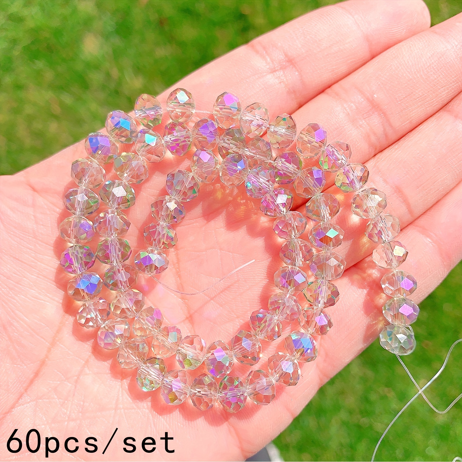 Ab Plated Glossy Crystal Beads Loose Bead Spacer Beads - Temu