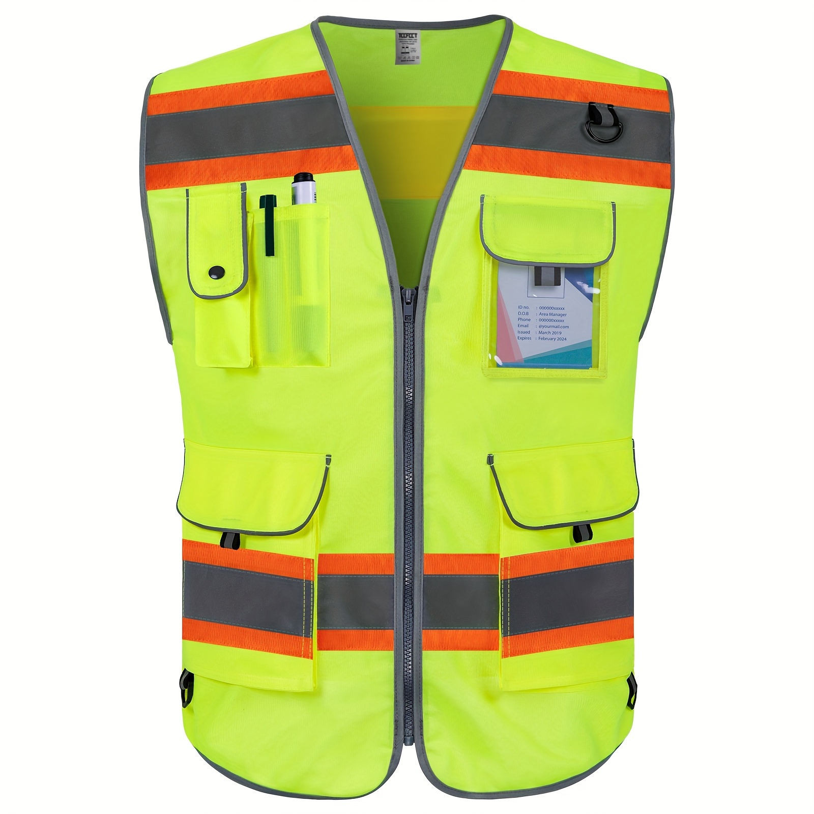 sesafety Chaqueta reflectante de alta visibilidad para hombre, chaqueta  impermeable de seguridad de alta visibilidad para hombre, trabajo