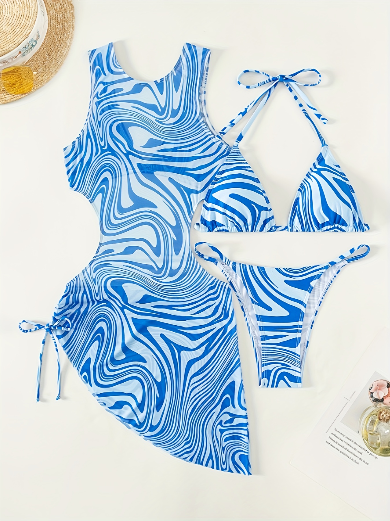 Cut-out Drawstring Bikini Swimsuit
