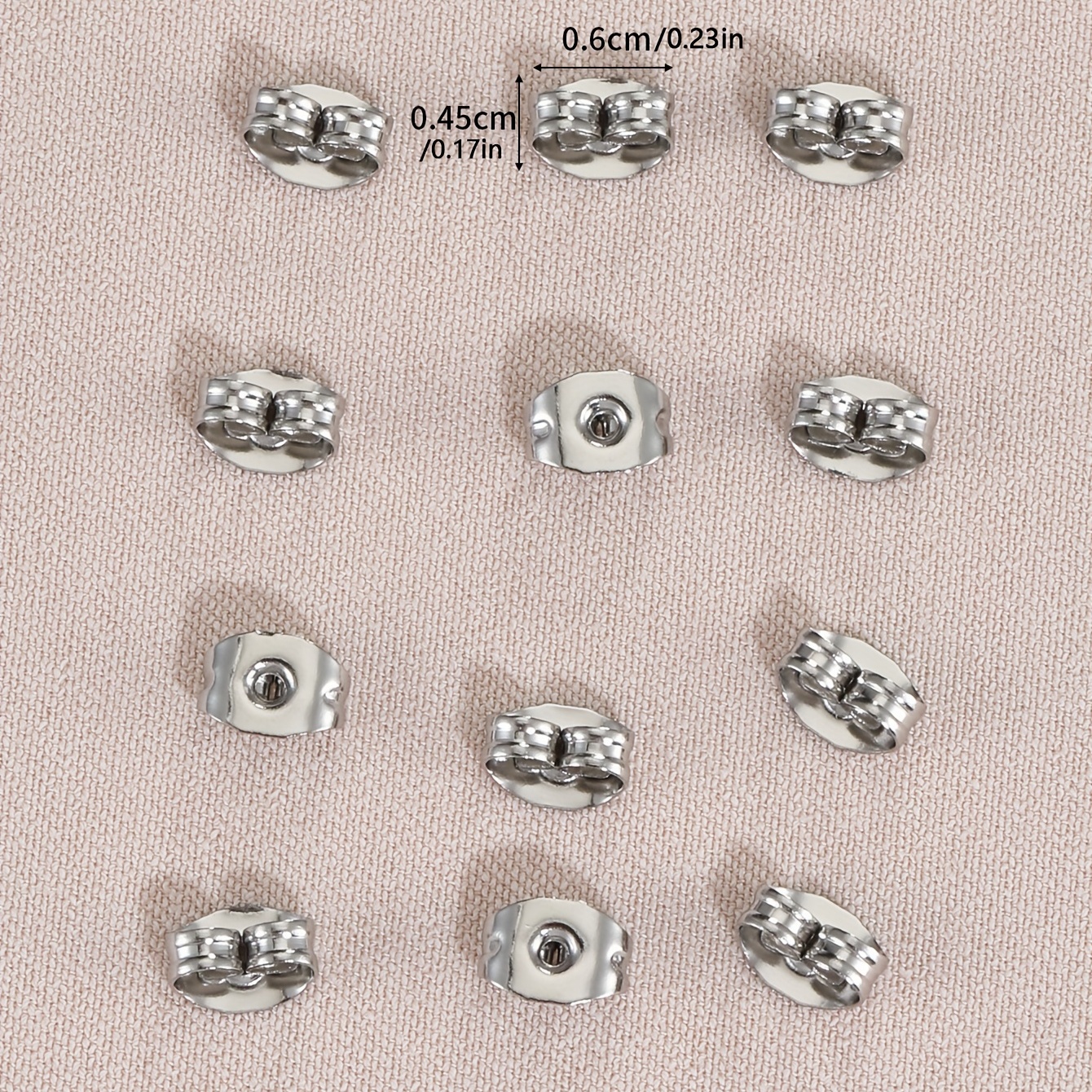 100pcs 304 Stainless Steel Ear Nut Earring Backs Replacements