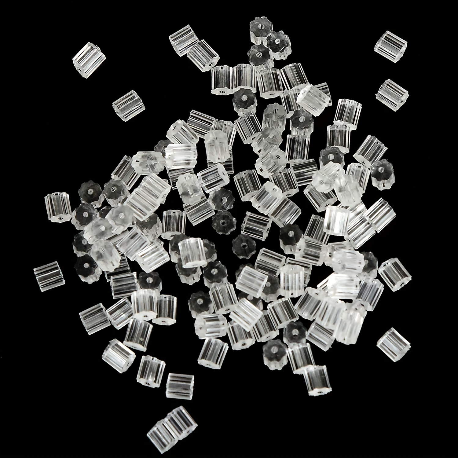 Approximately 100pcs Octagon Shape Plastic Earring Backs For Diy Earrings,  Studs, Posts