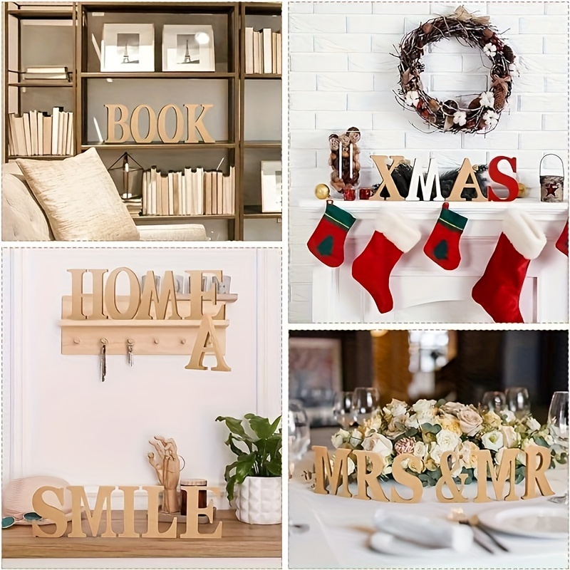 Wood Letters Wooden Letters Decorative Wooden - Temu